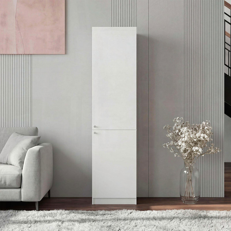 Armoire de rangement blanche à 5 tablettes, White