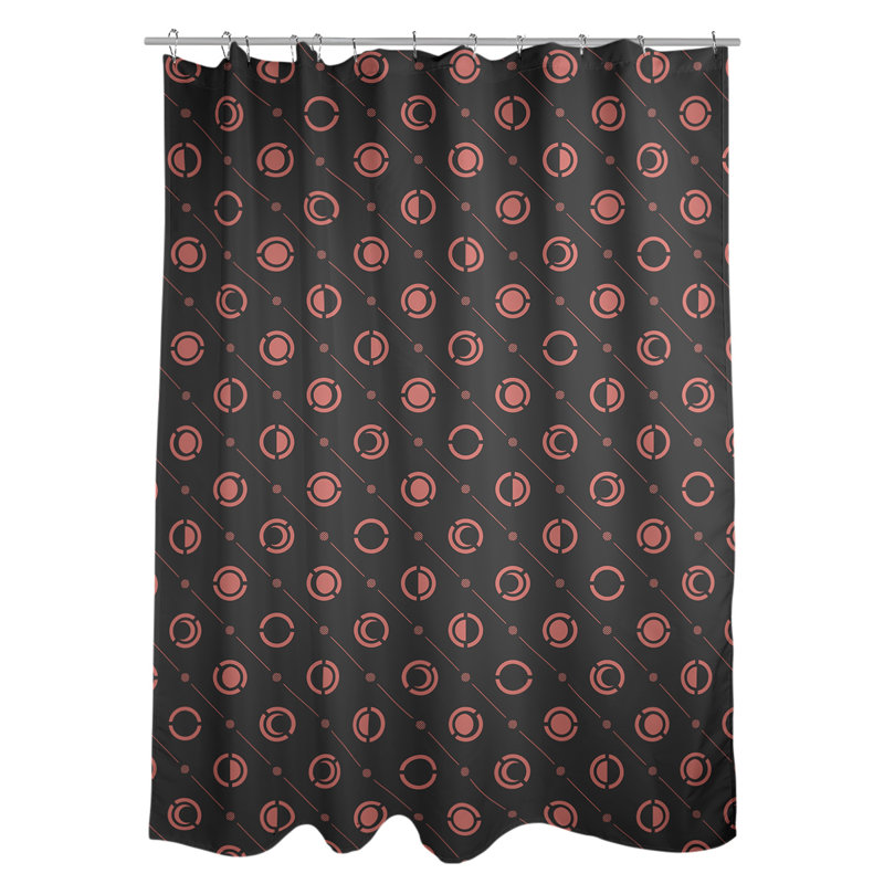 Rideau de douche à phases simples classic moon Noira Gothard, Rouge / Noir