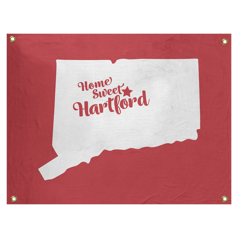 Tapisserie murale connecticut hartford, H 59 po x l 80 po, Rouge