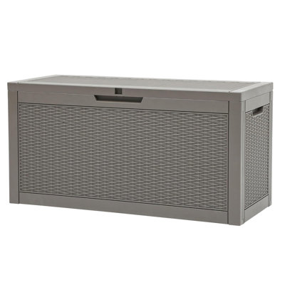 60 Gallon Water Resistant Resin Deck Box with Lockable Lid for Garden Tools, Pool Supplies
