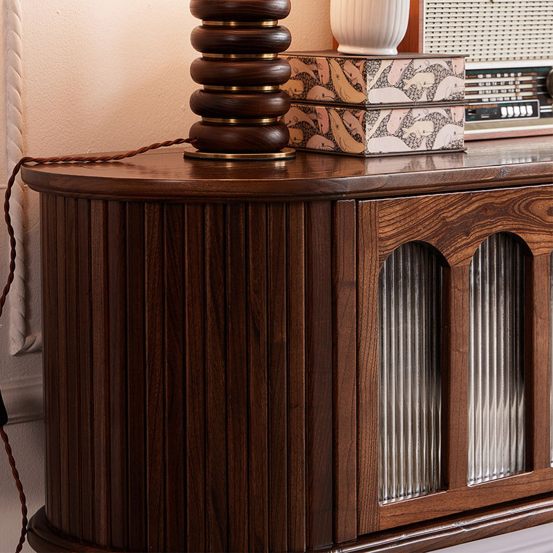 Meuble télé rétro de style français, H 23,42 po x l 86,61 po x P 15,74 po