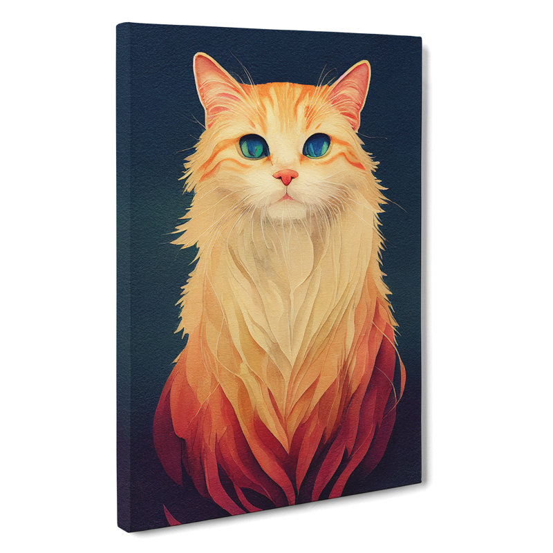 Stunning Cat - Wrapped Canvas Painting, 50cm H x 35cm W x 3cm D