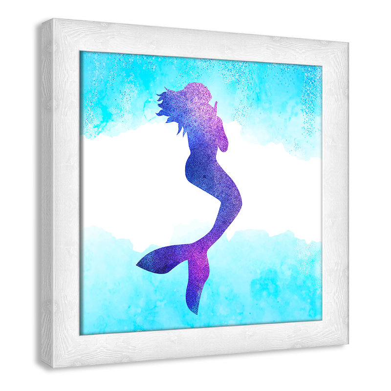 Toujours être un sirène 1, H 14 po x l 14 po x P 0,63 po, Encadré plat argent