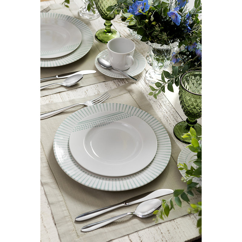 20 Piece Porcelain China Dinnerware Set - Service for 4