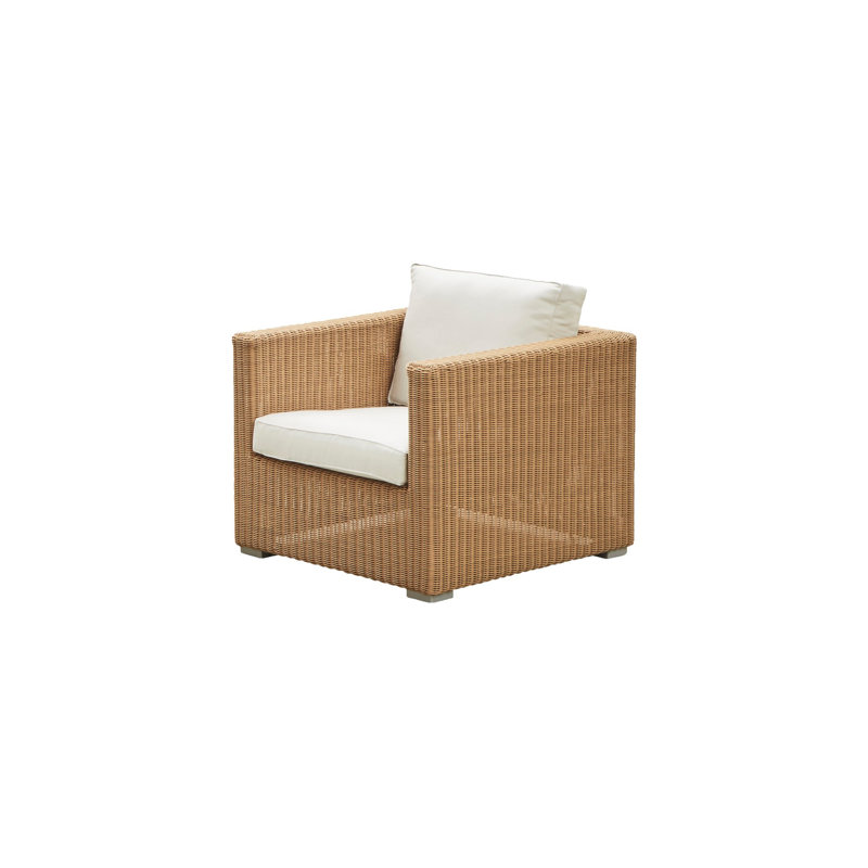 Chester Patio Chair with Cushions, Black, Natural