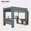 Lit mezzanine en bois avec bureau, tablettes multiples, DEL et station de charge-230882983