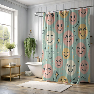 Retro Grin - 1 Piece Standard Shower Curtain