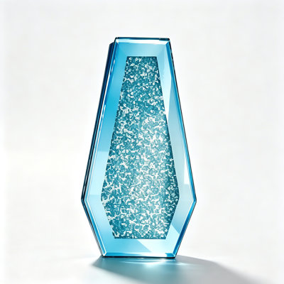 Cerrie 14" Blue Tall Glass Table Vase Modern Glam Stylish