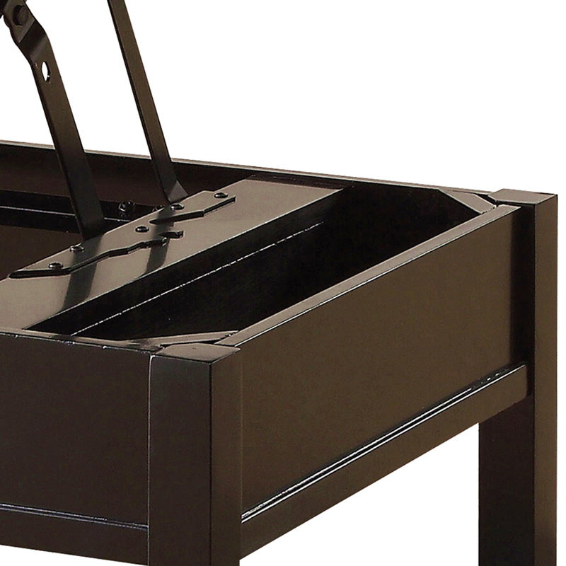 Table basse noire avec plateau relevable