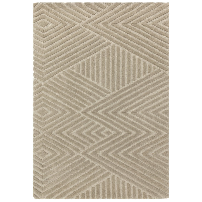 Mendez Geometric Wool Hand Woven Area Rug, Rectangle 200cm x 290cm