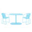 Ensemble bistro Santa Monica - bleu clair mat-1524550235