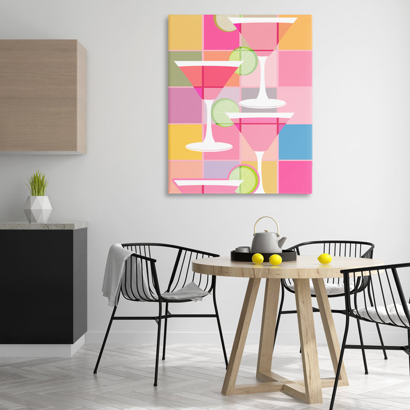 «Cocktail Squares Design», art mural sur toile par SD Graphics Studio, H 48 po x l 36 po