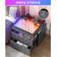 50cm W Bedside Table with 3D Mirror Abyss and Sensor RGB Lighting, 2-Drawer Bedside Table with Hidden Storage And Lockable-1535923199