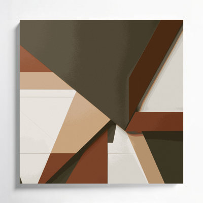 Geometric Abstraction 95 Brown Canvas Wall Art