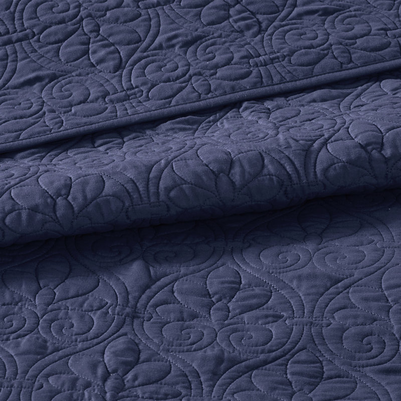 Courtepointe bleu marine pour la chambre à coucher - Doux matelassé en coton prélavé doux et grand réversible pour une nuit de sommeil confortable