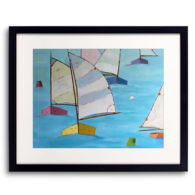 " Rounding The Mark " by Phyllis Adams, 24" H x 32" W