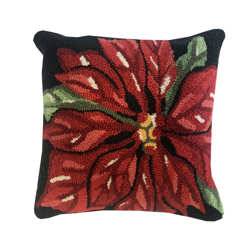 Coussin noir poinsettia