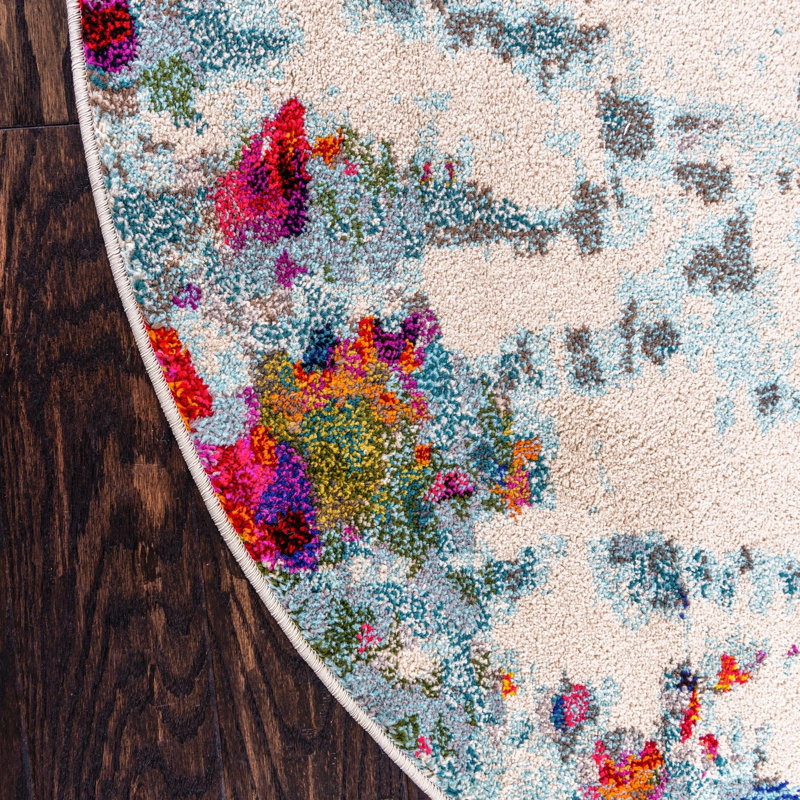 Cariel Washable Abstract Indoor Rug, Oval 7'11" x 10'