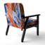 Abstrait orange et bleu Junction - Fauteuil d'appoint rembourré et fauteuil moderne-1896100062