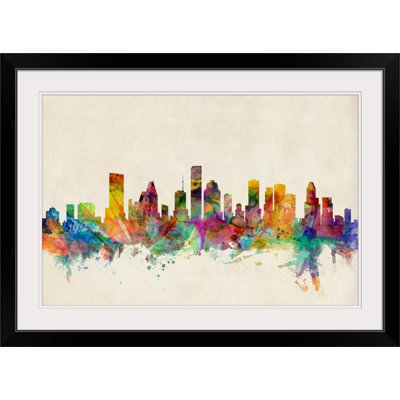«Francy Houston Texas Skyline» par Michael Tompsett - reproduction