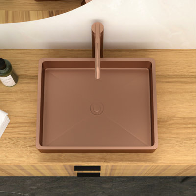 Lavabo de 19 po x 15 po en or rose pour salle de bain - rehausse l'élégance de l'acier inoxydable