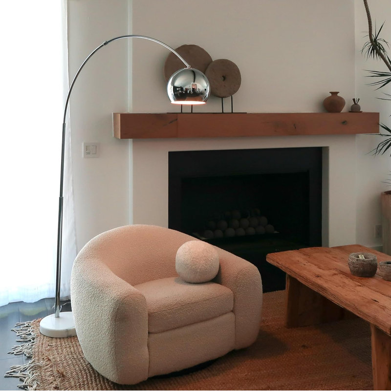 Arc Floor Lamp With Led Bulbs For Living Room, Bedroom, And Office - Modern Standing Lamp With Smart Compatibility