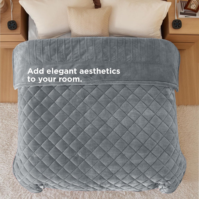 Couverture chauffante matelassée Cozy Winter Collection, Gris formel, Grand lit