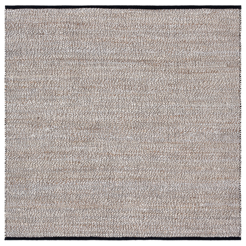 Natural Fiber 867 Flatweave Jute/Cotton No Pattern Rug in Beige, Square 6'