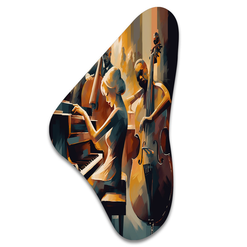 Figurine de chanteuse féminine et band II, H 31 po x l 17 po x P 1 po