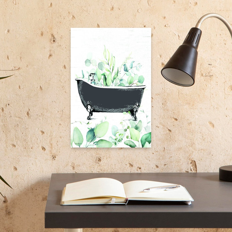 Baignoire verdure, art mural rétro rustique moderne, H 18 po x l 12 po