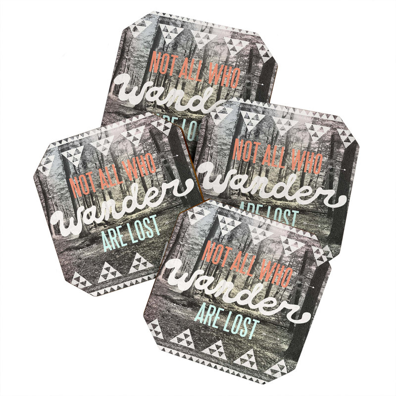 Wood 4 Piece Coaster Set