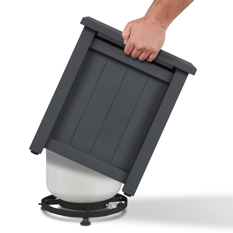 ORTUN 18" Square Metal Propane Tank Cover and Side Table by Real Flame