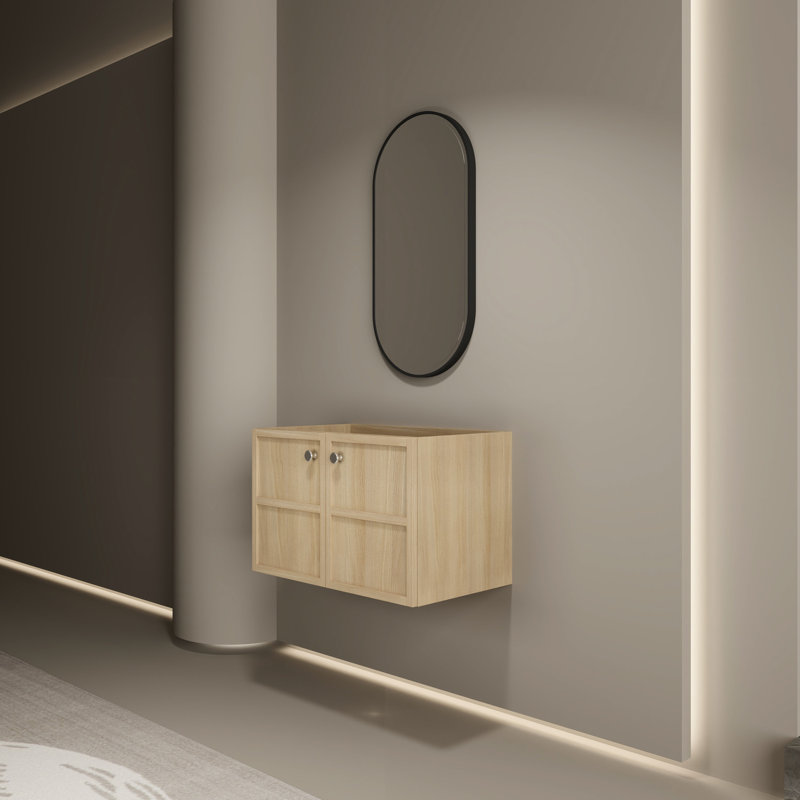 Meuble-lavabo en chêne contreplaqué 30 po, 2 portes, meuble-lavabo avec contreplaqué fini, espace de rangement abondant