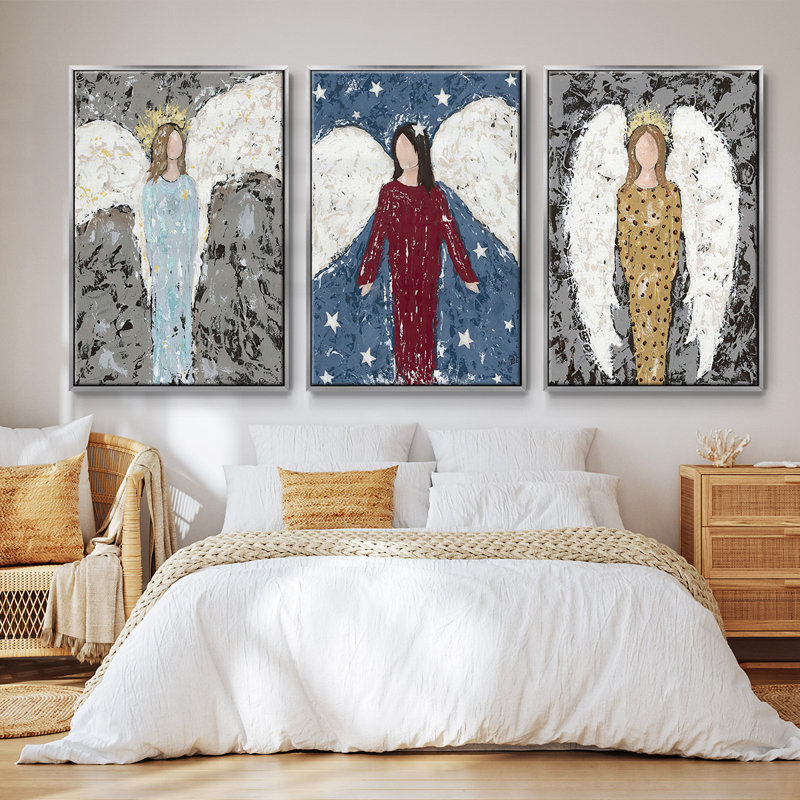 Ensemble de 3 pièces Angels, Argent, H 36 po x l 72 po