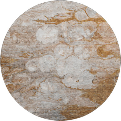 Premium Machine Washable Prisco Terracotta Rug