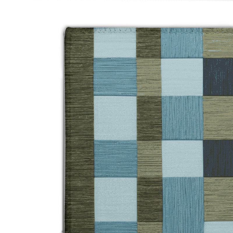 Tapis d'intérieur et d'extérieur à carreaux gris, Rectangulaire 2 pi x 3 pi