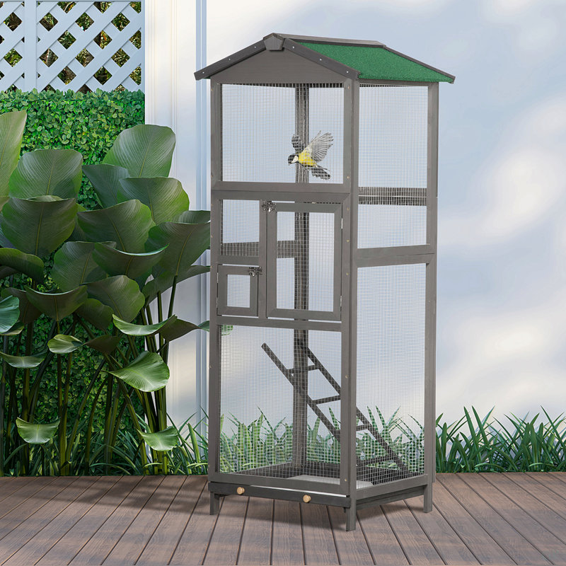 Cage à oiseaux en bois pour perroquet Pawhut