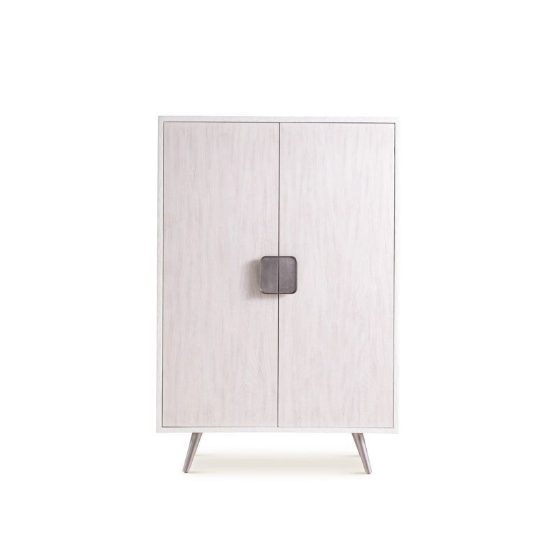 Accent Cabinet, Smooth White Gesso, Gray