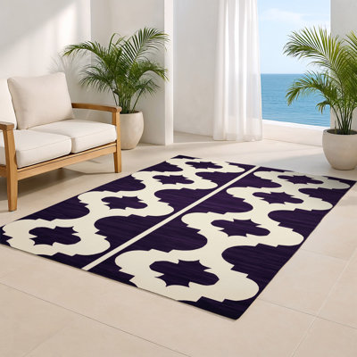 Tapis mauve intérieur et extérieur Trellis