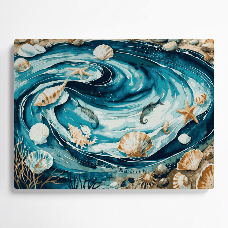 Art mural en métal Coastal Tidal Pool Treasures, H 20 po x l 30 po