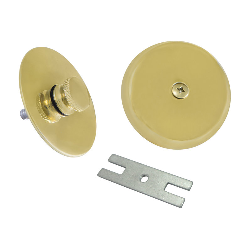 Kingston Brass Trimscape Zinc Alloy Lift and Turn Tub Drain Replacement Trim Kit, Polished Brass