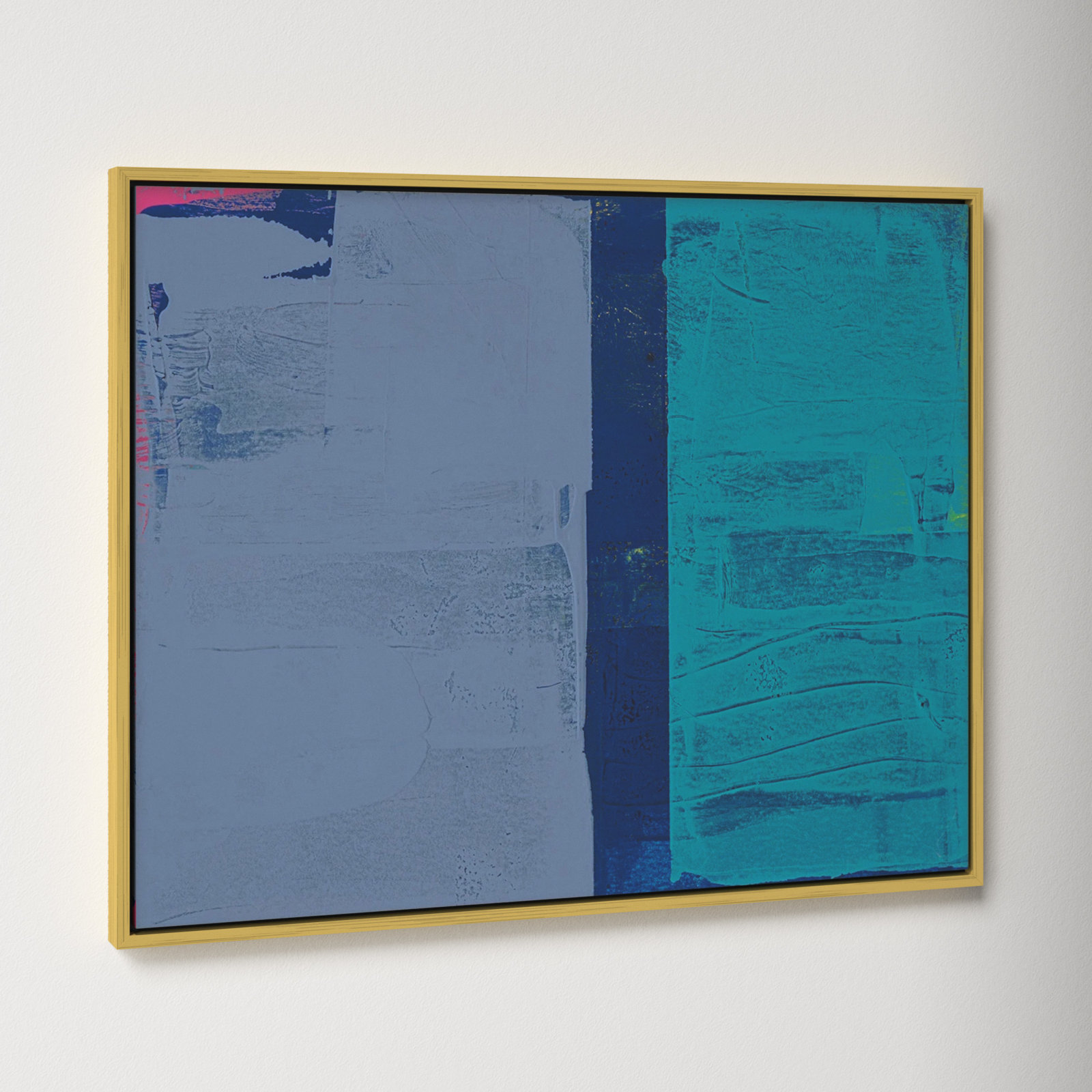 Bold In Blue 2 by Andrea Stokes, 16" H x 20" W x 1.38" D, Gold Framed