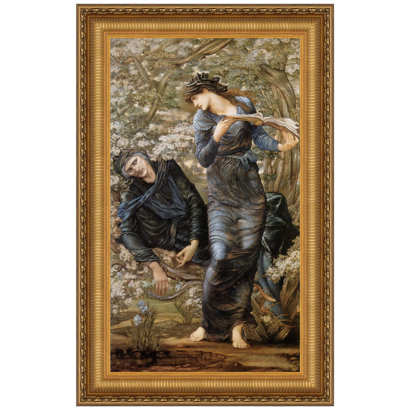 «The Beguiling of Merlin, 1874» par Sir Edward Coley Burne-Jones, reproduction d'art encadrée