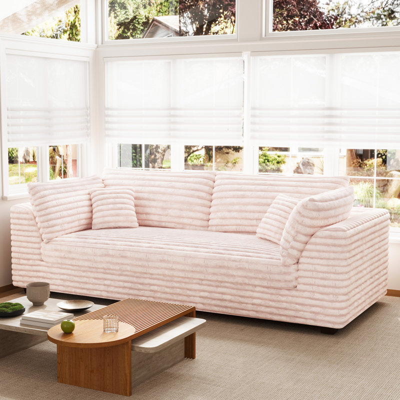 Canapé-lit confortable, Fausse fourrure rose