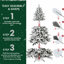 Arbre de Noël enneigé 7 pi avec 1514 pointes, arbre à charnières enneigé réaliste PE + PVC avec support en métal, arbre de Noël artificiel complet-710096309