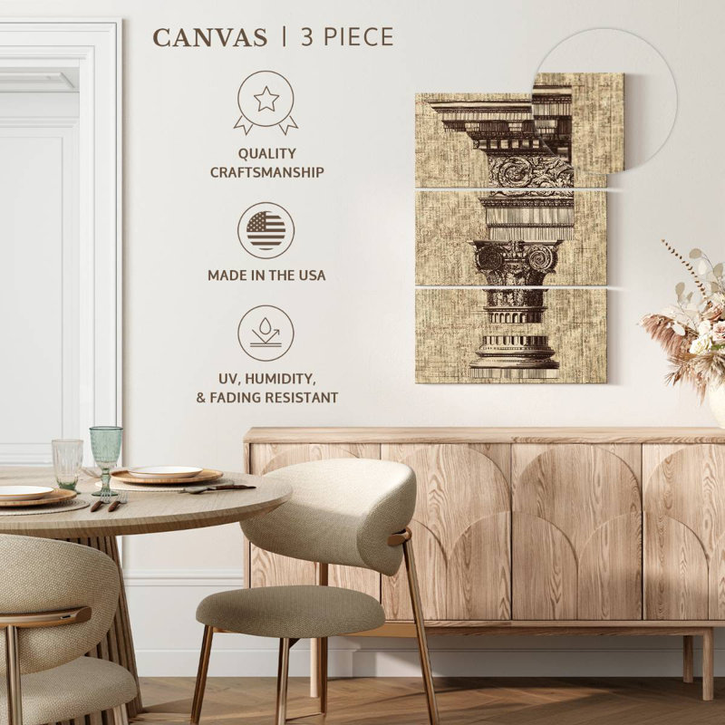 Lilie, rendu architectural I, toile de jute sépia