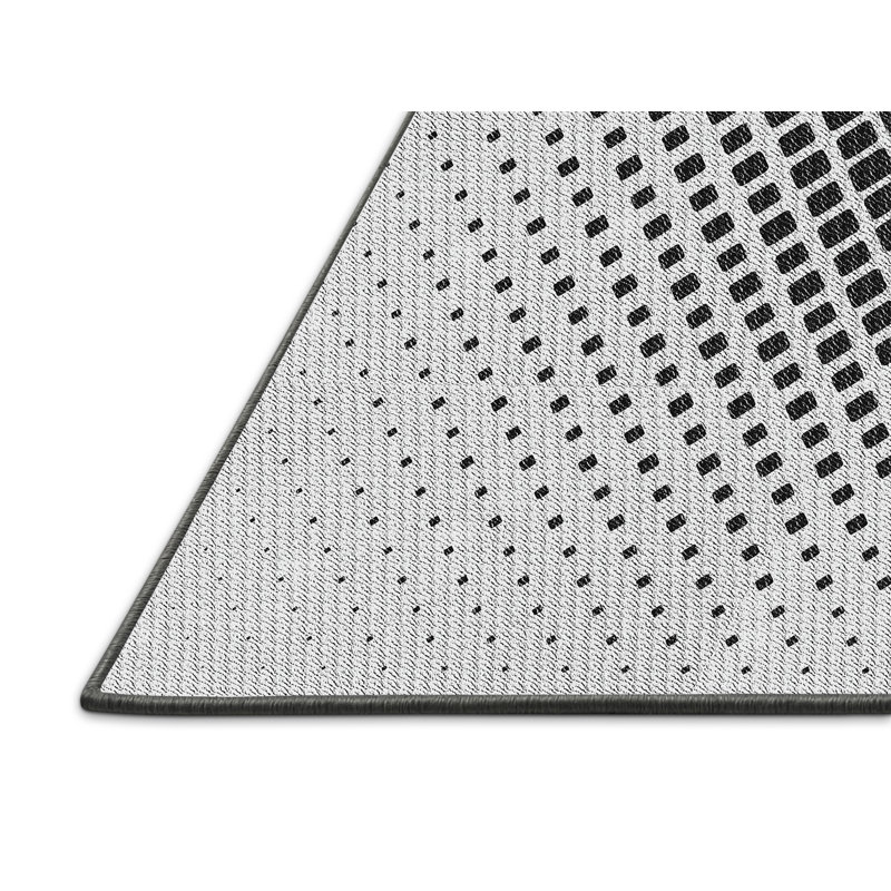 Tapis noir/gris à motifs, Rectangle 5 pi x 7 pi