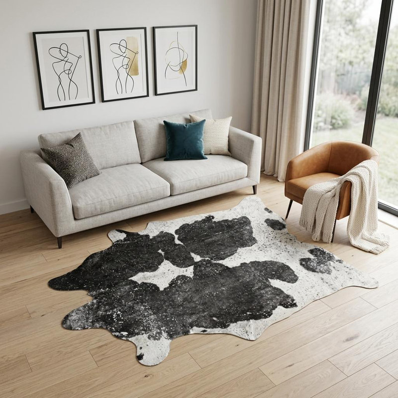 Tapis en cuir de vache 5 pi x 7 pi Novanna Novanna