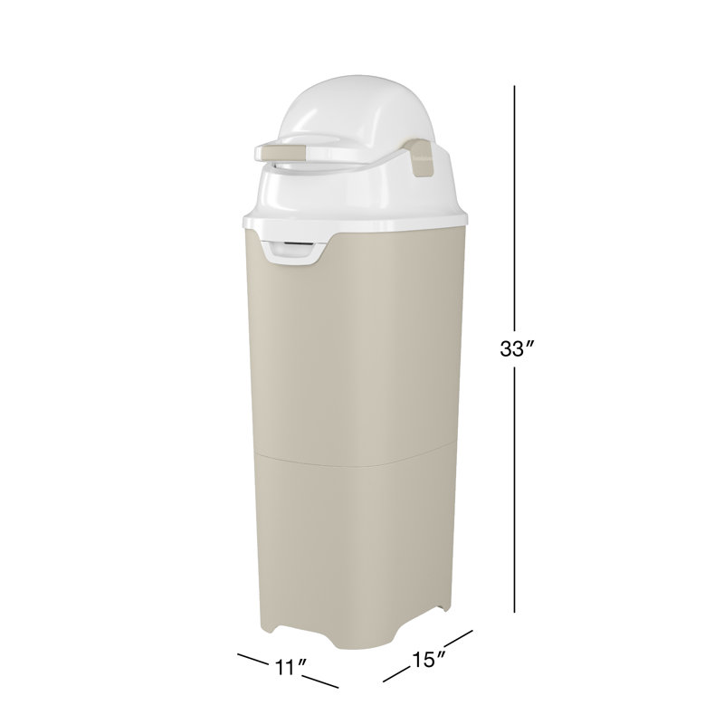 Foundations Tall Diaper Pail, Beige, 33" H x 15" W x 11" D