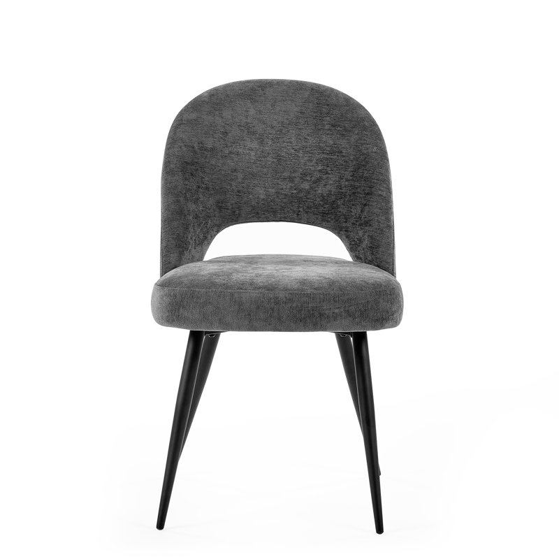 Rodborough 49cm H Polyester Upholstered Wing Back Side Chair, Grey